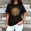 Christianartworkshop Classic Style Golden St. Benedict Medal Short Sleeve T-shirt