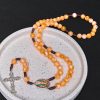 Christianartworkshop Our Lady of Guadalupe & Crucifix of 10 mm Round Orange Acrylic Nylon Cord Rosary