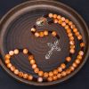 Christianartworkshop Our Lady of Guadalupe & Crucifix of 10 mm Round Orange Acrylic Nylon Cord Rosary