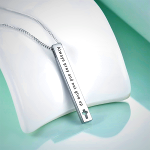 Minimalist Design Style Bible Verse Strength Faith Inspiration Pendant Necklace (8 Verses)