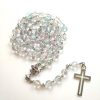 Holy Grail & Cross of 8 mm Round Multicolor Glass Alloy Chain Rosary