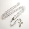 Holy Grail & Cross of 8 mm Round Multicolor Glass Alloy Chain Rosary