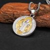 Christianartworkshop Classic Retro Style Crafted St. Benedict Sacred Protection Pendant Necklace