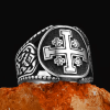 Classic Style Old Craft Jerusalem Cross Symbol Alloy Ring