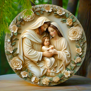 Christian Nativity Scene Hanging Ornaments - Realistic Style Christmas Wreath