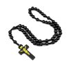 Crucifix of 7*8 mm Round Multicolor Wood Nylon Cord Rosary