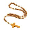 Crucifix of 7*8 mm Round Multicolor Wood Nylon Cord Rosary