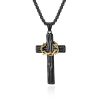 Christianartworkshop Modern Style Jesus Crown Of Thorns Cross Sacred Protection Pendant Necklace