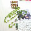 Saint Jude Thaddeus & Our Lady of Guadalupe of 8 mm Polyhedron Green Crystal Alloy Chain Rosary