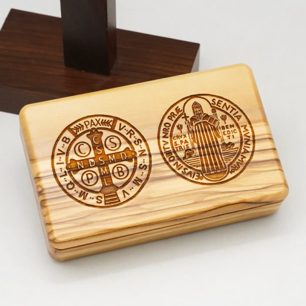 Classic Style Devotional St. Benedict Olive Wood Rosary Set