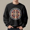 Christianartworkshop Classic Colored Style St. Benedict Protector Fleece Lined Polyester Sweatshirt