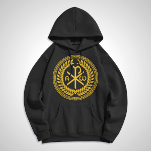 Christian Art Workshop Chi-Rho Emblem Laurel Wreath Hoodie