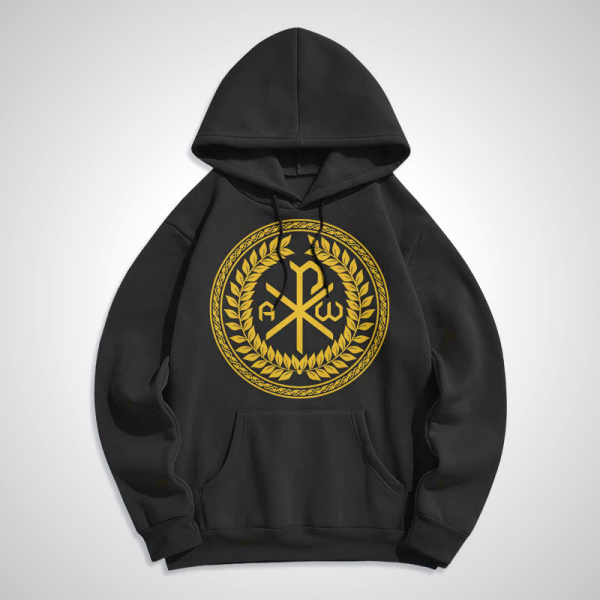 Christian Art Workshop Chi-Rho Emblem Laurel Wreath Hoodie