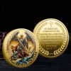 Christianartworkshop Classic Style Saint Michael the Archangel Psalm 91:10-11 Protection Strengthen Challenge Coin
