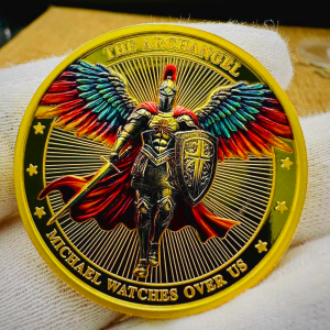 Classic Style Saint Michael Archangel Guardian Psalm 91:10-11 Protection Strengthen Connection Coin