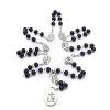 Our Lady of Sorrows of 6 mm Round Black Acrylic Alloy Chain 7 Sorrows Rosary