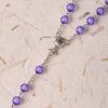 Christianartworkshop Holy Gail & Crucifix of 8 mm Round Purple Acrylic Alloy Chain Rosary