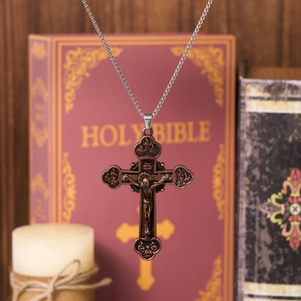 Christianartworkshop Classic Style Multicolor Craft Alloy Crucifix Faith Pendant Necklace