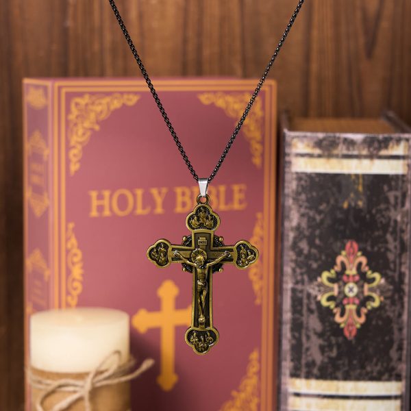 Christianartworkshop Classic Style Multicolor Craft Alloy Crucifix Faith Pendant Necklace