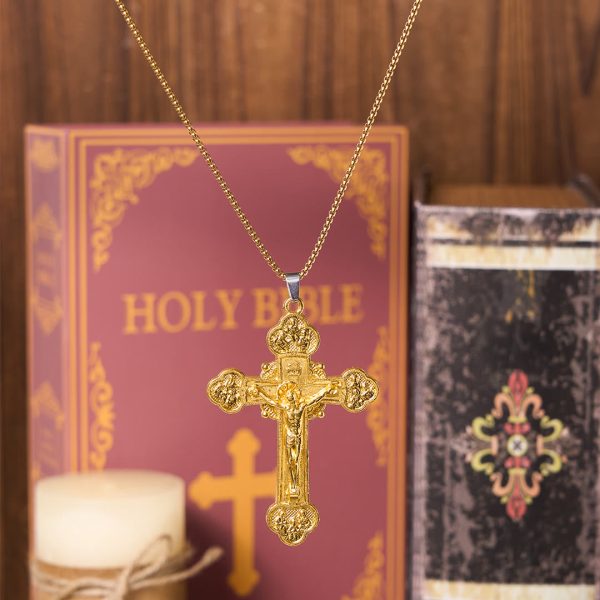 Christianartworkshop Classic Style Multicolor Craft Alloy Crucifix Faith Pendant Necklace