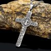 Christianartworkshop St. Benedict Protect us Cross Faith Titanium Pendant Necklace