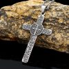 Christianartworkshop St. Benedict Protect us Cross Faith Titanium Pendant Necklace