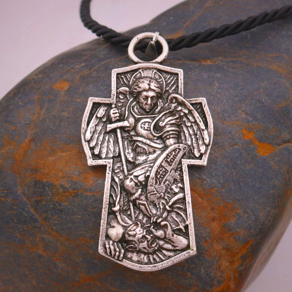 St. Michael the Archangel Protect Us Medal Titanium Pendant Necklace