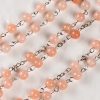 Our Lady of Rosary & Crucifix of 6 mm Round Pink Agate Alloy Chain Rosary