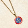 Christianartworkshop 2 Color Retro Style St. Benedict Symbol Protection Faith Pendant Necklace