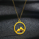 Modern Style Mountain Mustard Seed Faith Pendant Necklace