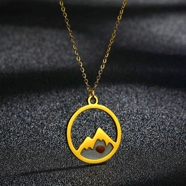 Modern Style Mountain Mustard Seed Faith Pendant Necklace