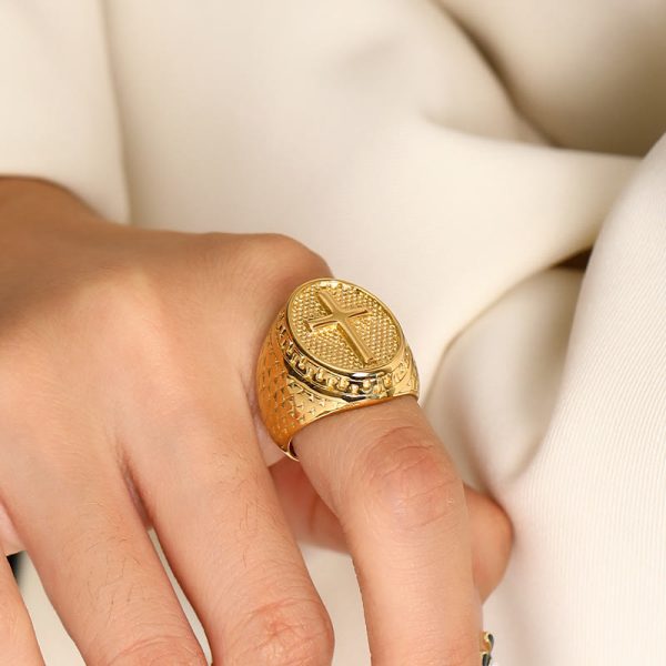 Classic Style Unique Cross Devine Faith Ring