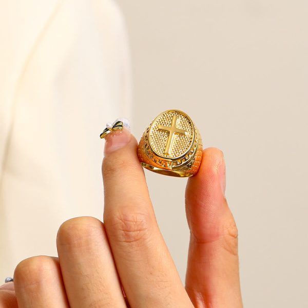 Classic Style Unique Cross Devine Faith Ring