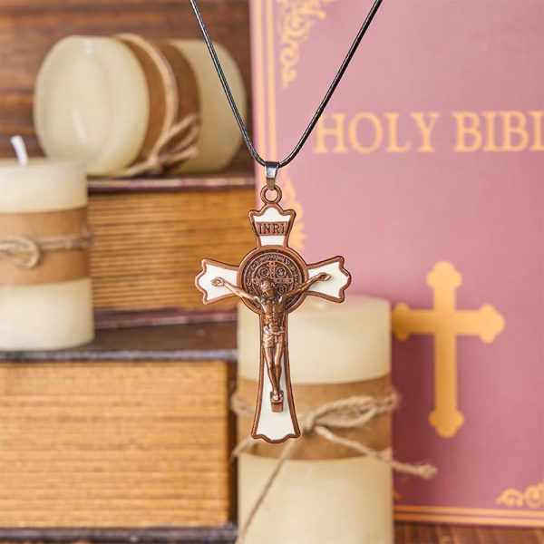 Christianartworkshop Classic Style Multicolor of Crucifix Divine Protection Pendant Necklace(6 color)