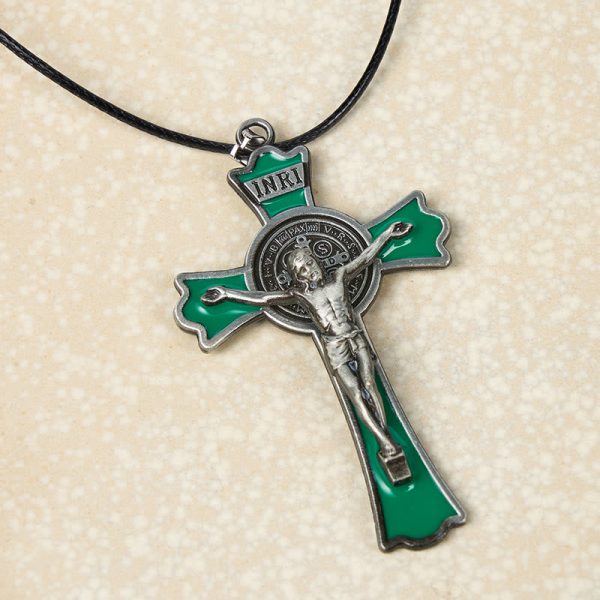 Christianartworkshop Classic Style Multicolor of Crucifix Divine Protection Pendant Necklace(6 color)