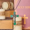 Christianartworkshop Classic Style Multicolor of Crucifix Divine Protection Pendant Necklace(6 color)