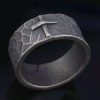 Vintage Style Ancient Texture Forged Stone Cross Ring