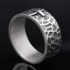 Christianartworkshop Vintage Style Ancient Texture Forged Stone Cross Ring