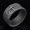 Christianartworkshop Vintage Style Ancient Texture Forged Stone Cross Ring