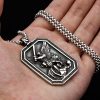 Retro Style Archangel St. Micheal Protect Us Crafted Stainless Steel Pendant Necklace