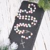 Virgin Mary & Crucifix of 8 mm Round Multicolor Polymer Clay Alloy Chain Rosary