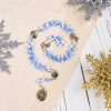 Seven Sorrow of 8 mm Round Blue/Green Acrylic Alloy Chain Rosary