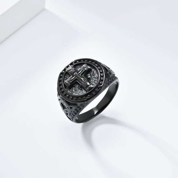 Christianartworkshop Vintage Style Medieval Crusader Cross Signet Ring