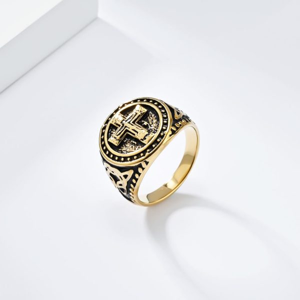 Christianartworkshop Vintage Style Medieval Crusader Cross Signet Ring