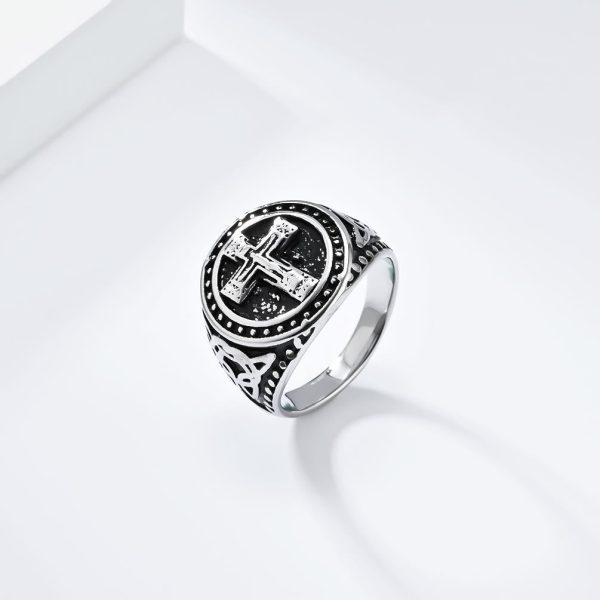 Christianartworkshop Vintage Style Medieval Crusader Cross Signet Ring