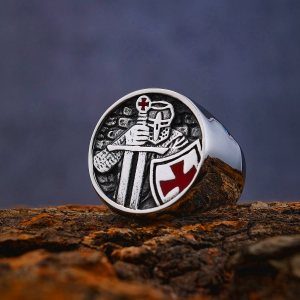 Retro Classic Style Knights Templar Cross Divine Faith Ring