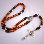 St. Benedict Medal & Crucifix of 10mm Round Multicolor Paracord Rosary