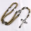 Christianartworkshop St. Benedict Medal & Crucifix of 10mm Round Multicolor Paracord Rosary