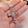 Christianartworkshop Diamond Virgin Mary Cross Necklace