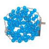 Jerusalem Medal & Crucifix of 8mm Round Blue Acrylic Alloy Chain Rosary